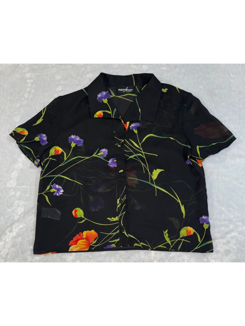 Positive Attitude Vintage Sheer Short Sleeve Petite Size 10